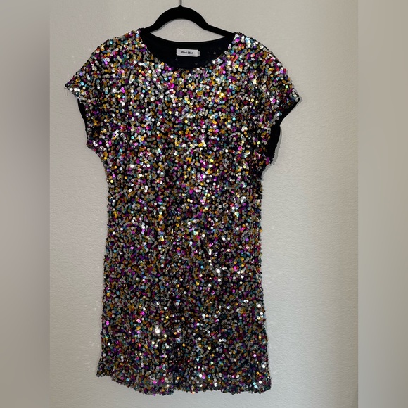 Sequin Multicolor Dress Boat Neck Party Dress New Year’s Eve Dress Holiday Large - Picture 4 of 9